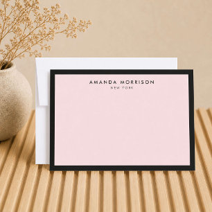 Minimalist Luxury Boutique Black/Pink Note Card