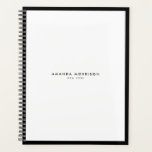 Minimalist Luxury Boutique Black/White Appointment Planner<br><div class="desc">An elegant and refined design elevates your name or business name through minimal and modern styling on this classic appointment book planner. © 1201AM Design Studio</div>