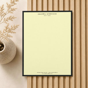 Minimalist Luxury Boutique Black/Yellow Custom Letterhead