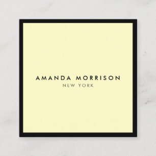 Minimalist Luxury Boutique Black/Yellow Square Business Card