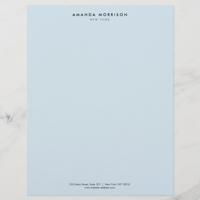 Minimalist Luxury Boutique Blue Custom Letterhead (Front)