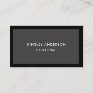 Minimalist Luxury Boutique Dark Gray & Black Business Card