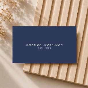 Minimalist Luxury Boutique Dark Navy Blue Business Card
