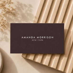 Minimalist Luxury Boutique Deep Brown Business Card