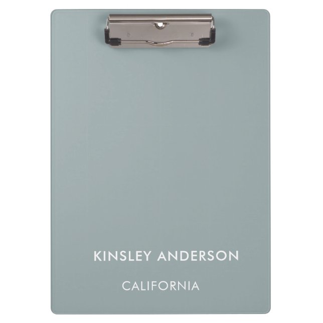 Minimalist Luxury Boutique Dusty Blue Clipboard (Front)