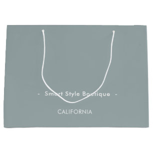 Minimalist Luxury Boutique Dusty Blue Large Gift Bag
