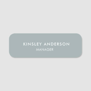 Minimalist Luxury Boutique Dusty Blue Name Tag