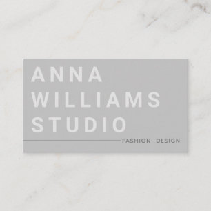 Minimalist Luxury Boutique Fashion Designer Grey Business Card