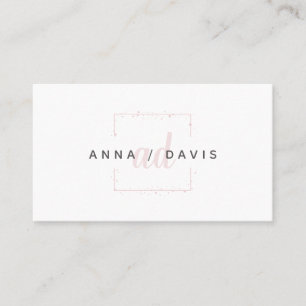 Minimalist Luxury Boutique Fashion Pink Logo Business Card
