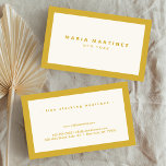 Minimalist Luxury Boutique Gold/Ivory Business Card<br><div class="desc">An elegant and refined design elevates your name or business name through minimal and modern styling. The thin Gold border is grounded on an Ivory background to give a luxury feel to this classic business card design template</div>