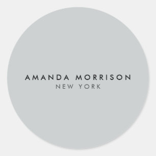 Minimalist Luxury Boutique Grey Classic Round Sticker
