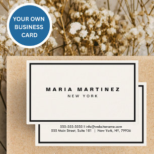 Minimalist Luxury Boutique Ivory/Black Business Card