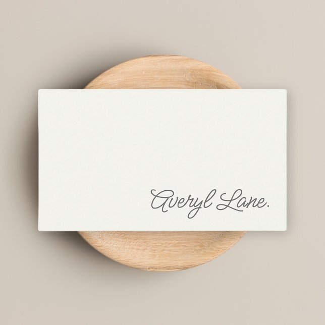 Minimalist Luxury Boutique Ivory Elegant Script Business Card (Creator Uploaded)