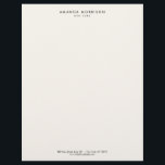 Minimalist Luxury Boutique Ivory Letterhead<br><div class="desc">An elegant and refined design elevates your name or business name through minimal and modern styling. The ivory background provides a luxury aesthetic to this classic letterhead design. © 1201AM Design Studio | www.1201am.com</div>