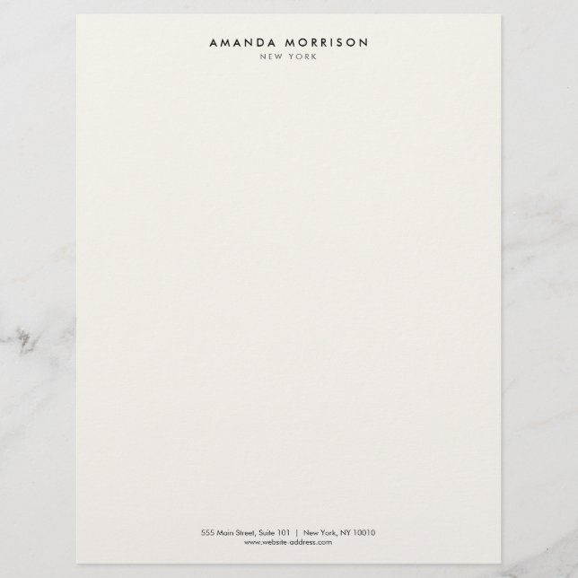 Minimalist Luxury Boutique Ivory Letterhead (Front)
