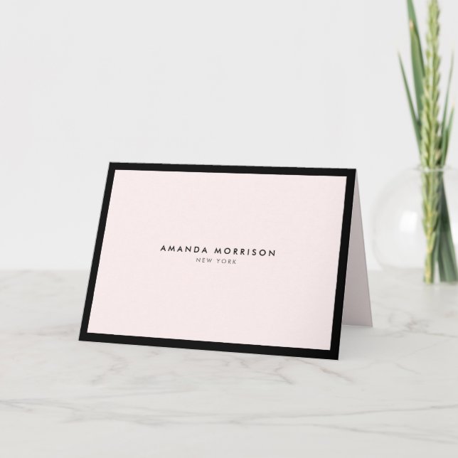 Minimalist Luxury Boutique Pastel Pink Note Card (Front)