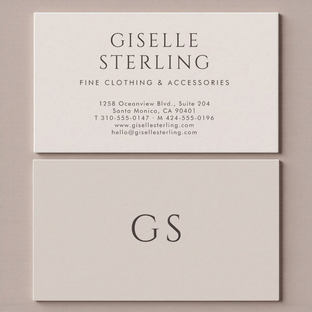 Minimalist Luxury Boutique Taupe Neutral Business Card (Creator Uploaded)