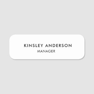 Minimalist Luxury Boutique White and Black Name Tag