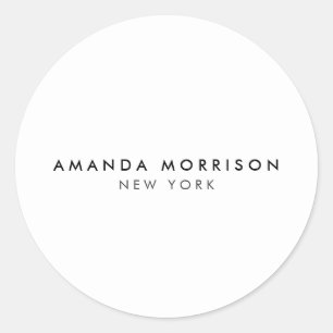 Minimalist Luxury Boutique White Classic Round Sticker