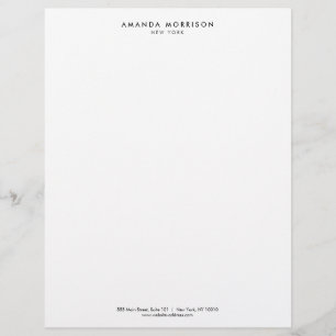 Minimalist Luxury Boutique White Custom Letterhead