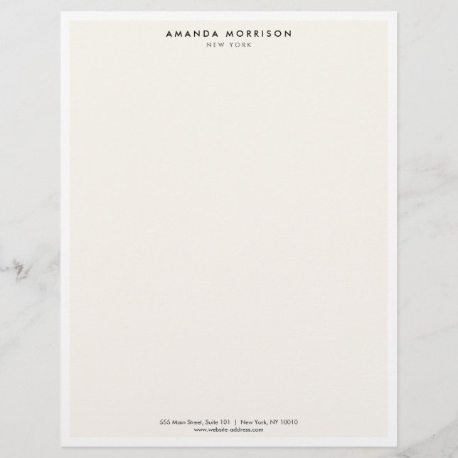 Minimalist Luxury Boutique White/Ivory Custom Letterhead (Front)