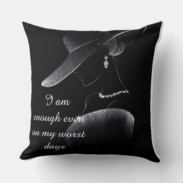 Minimalist Luxury Empowering Quote Pillow (Front)