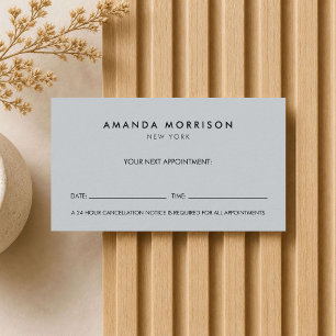Minimalist Luxury Grey Appointment Business Card