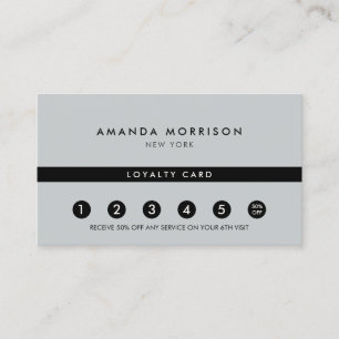 Minimalist Luxury Grey Loyalty Business Card