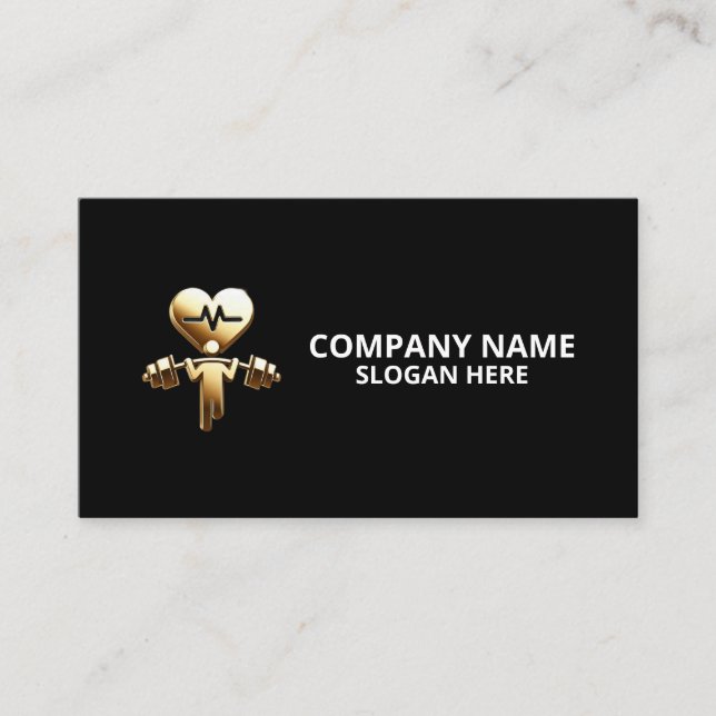 Minimalist Luxury Gym Trainer Coach Weight Fitness Business Card (Front)