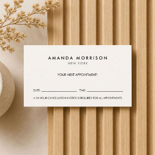 Minimalist Luxury Ivory Appointment Business Card