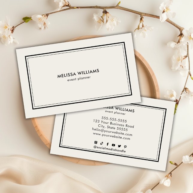 Minimalist Luxury Ivory Black Chic Business Card (Minimalist Luxury Ivory Black Chic Business Card)