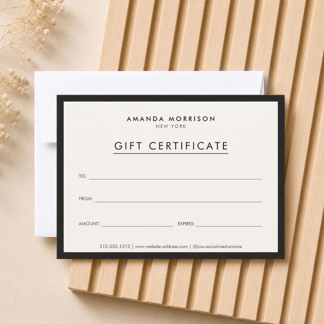 Minimalist Luxury Ivory Gift Certificate (Creator Uploaded)