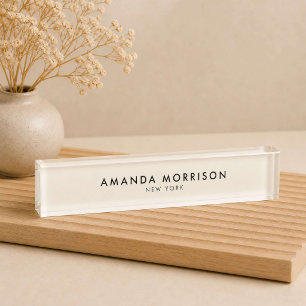 Minimalist Luxury Ivory Nameplate