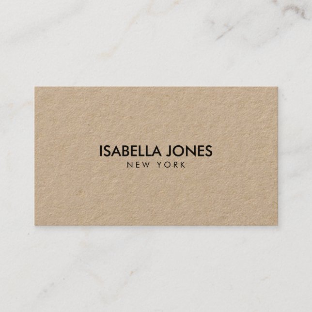 Minimalist Luxury Kraft Business Card (Front)