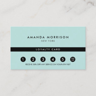 Minimalist Luxury Mint Green Loyalty Business Card