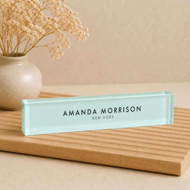 Minimalist Luxury Mint Green Nameplate (Creator Uploaded)