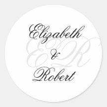 Minimalist Luxury Name Monogram Wedding Stickers