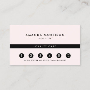 Minimalist Luxury Pastel Pink Loyalty Business Card