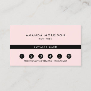Minimalist Luxury Pink Loyalty Business Card