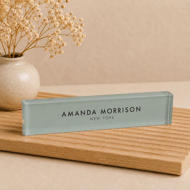 Minimalist Luxury Sage Green Nameplate (Creator Uploaded)