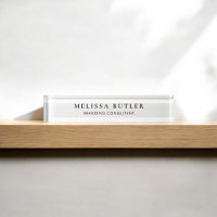 Minimalist Luxury White Desk Name Plate