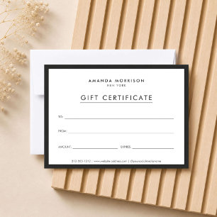 Minimalist Luxury White Gift Certificate