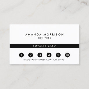 Minimalist Luxury White Loyalty Business Card