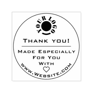 Minimalist Made with Love Heart Thank You Logo Self-inking Stamp