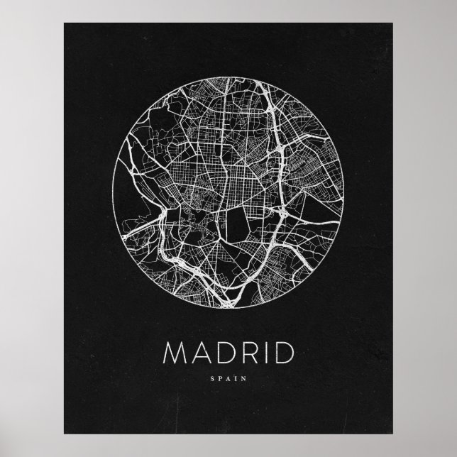 Minimalist Madrid City Map Poster (Front)