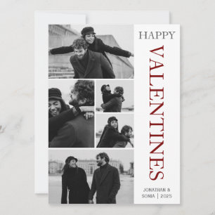Minimalist Magazine Style Family Photo Valentines Holiday Card