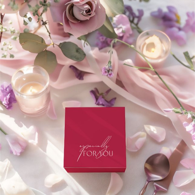 Minimalist Magenta Especially For You Wedding Favour Box (Minimalist Magenta Especially For You Wedding Favor Boxes)