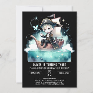Minimalist Magical Pirate Birthday Invitation