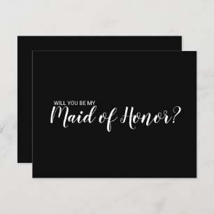 Minimalist Maid of Honour Proposal Card