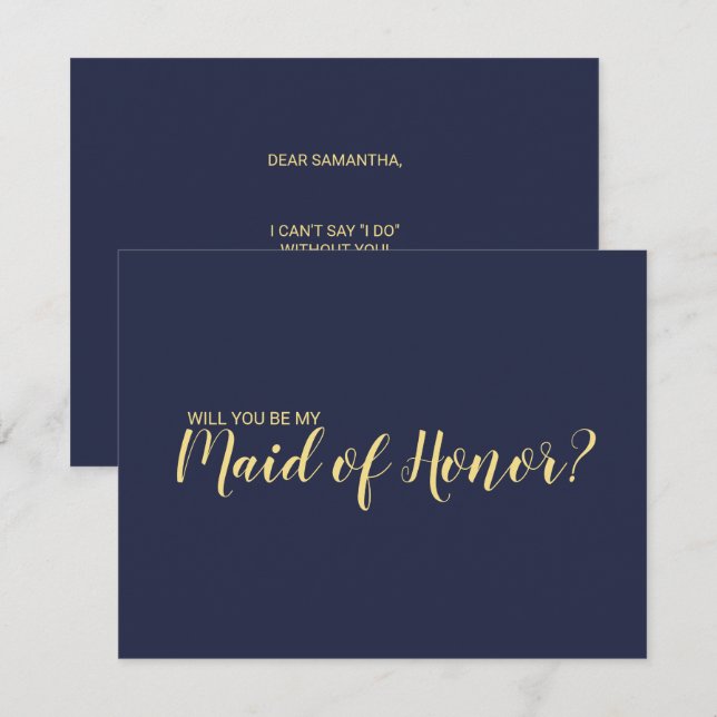 Minimalist Maid of Honour Proposal Card (Front/Back)